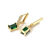 Rectangle Real 18K Gold Plated Brass Dangle Hoop Earrings EJEW-L268-027G-01-2