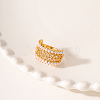 Hollow Brass with ABS Imitation Pearl Beads Wide Band Rings for Women OP9708-3-4