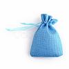 Polyester Imitation Burlap Packing Pouches Drawstring Bags X-ABAG-R005-9x7-20-2