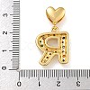 Brass Micro Pave Colorful Cubic Zirconia Pendants KK-P281-01G-R-3