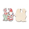 Single Face Printed Wood Big Pendants WOOD-D025-09-1