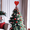 Christmas Themed PVC Treetop Heart Ornament with Spring AJEW-WH0070-63-5