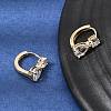 Brass Pave Cubic Zirconia Hoop Earrings KK-CBACA55-17G-5