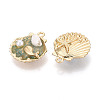 Luminous Rack Plating Alloy Resin and ABS Imitation Pearl and Porcelain Pendants ENAM-T091-69-2