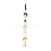 Flat Round with Tree of Life Natural Gemstone Chips Chandelier Hanging Suncatcher AJEW-Q143-03-2