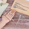 10Pcs 5 Styles Fox Swan Peacock Tibetan Style Alloy Bookmarks FIND-SC0009-01-3