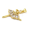 Rack Plating Brass Micro Pave Cubic Zirconia Pendants KK-G513-94G-02-2