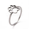 Non-Tarnish 201 Stainless Steel Paw Print Finger Ring RJEW-J051-25P-1