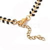 Enamel Ear of Wheat Link Chain Necklace NJEW-P220-02G-01-4