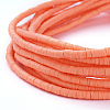 Flat Round Handmade Polymer Clay Bead Spacers CLAY-R067-4.0mm-19-4