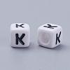 Letter K Letter Acrylic Cube Beads X-PL37C9308-K-2
