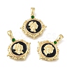Brass Enamel Pendants KK-U072-18G-1