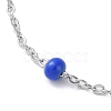 304 Stainless Steel Cable Chain Bracelet with Enamel Rondelle Beaded BJEW-G683-02P-3