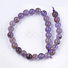 Natural Purple Phantom Quartz Purple Lodolite Quartz Beads Strands X-G-S333-6mm-030-2