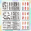 Stainless Steel DIY Nail Art Templates MRMJ-WH0092-030-3