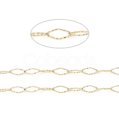Ion Plating(IP) 304 Stainless Steel Textured Horse Eye Link Chains CHS-I020-01B-G-1