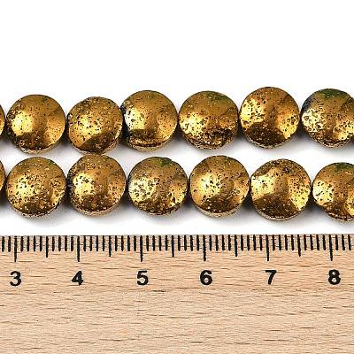 Electroplated Natural Lava Rock Beads Strands G-K388-01D-1