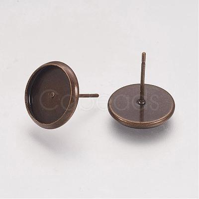 Brass Stud Earring Settings KK-H021-1AB-1