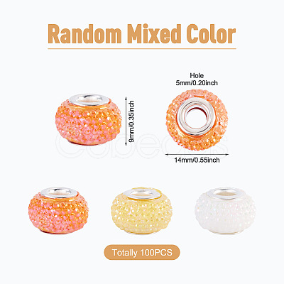 100Pcs Large Hole Resin European Beads OPDL-TA0001-06A-1