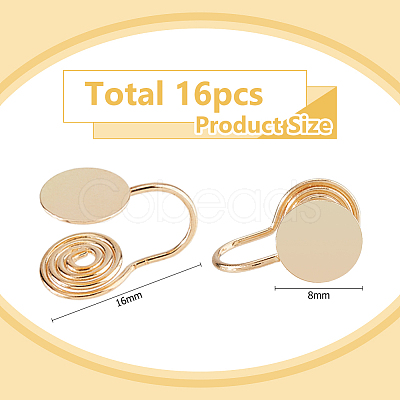 16Pcs Brass Spiral Pad Ear Cuff Findings EJEW-HS0001-24G-1