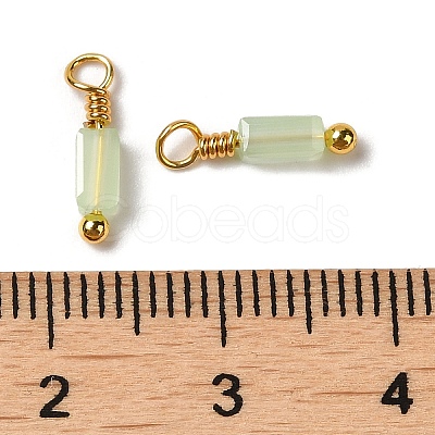 Imitation Jade Glass Charms KK-P242-14G-1