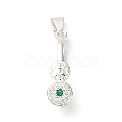 Rack Plating Brass Micro Pave Cubic Zirconia Ice Pick Pinch Bails KK-F873-19S-1