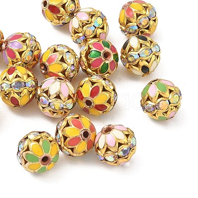 Brass Enamel Beads KK-CBA18B7-01G-1