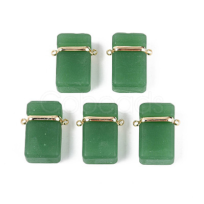 Glass Rectangle Links Connector Charms GLAA-T023-42D-1