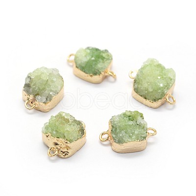 Natural Druzy Quartz Links connectors G-P396-11G-05-1