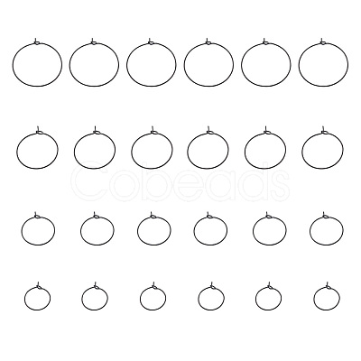 24Pcs 4 Size 316L Surgical Stainless Steel Hoop Earring Findings X1-STAS-ZZ0001-03EB-1