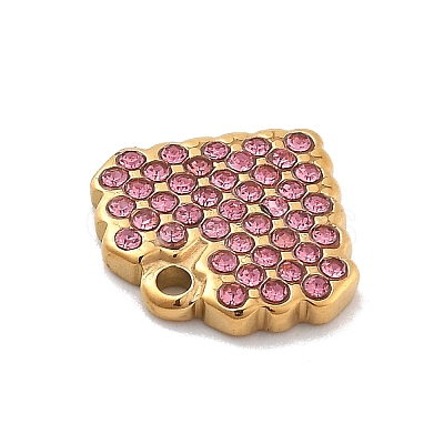 304 Stainless Steel Rhinestone Charms STAS-M092-06G-1