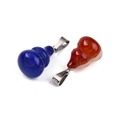 Natural & Synthetic Mixed Stone Gourd Pendants G-N344-08P-1