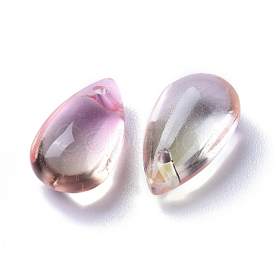 Transparent Glass Charms GLAA-O017-01F-1