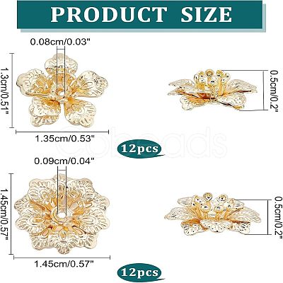 24Pcs 2 Style Brass Beads FIND-FH0004-18-1
