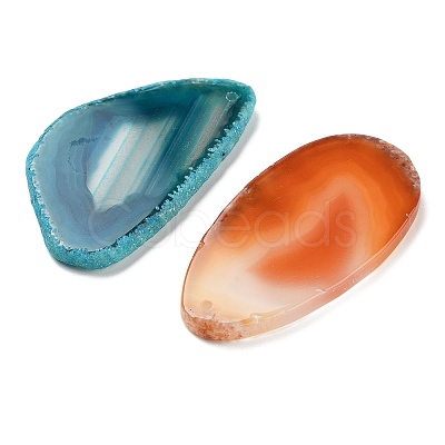 Natural Agate Slices Pendants G-G517-M24-1
