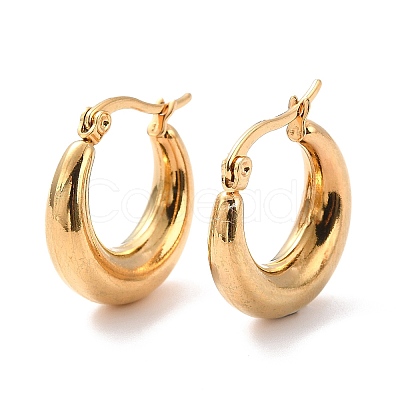 PVD Vacuum Plating 304 Stainless Steel Chunky Hoop Earrings for Women X-EJEW-F280-06A-G-1