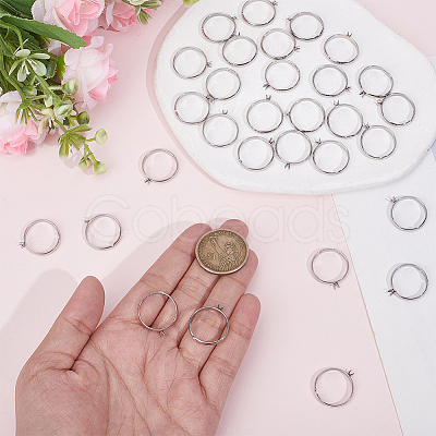 30Pcs 304 Stainless Steel Cuff Ring Components STAS-HY0001-92-1