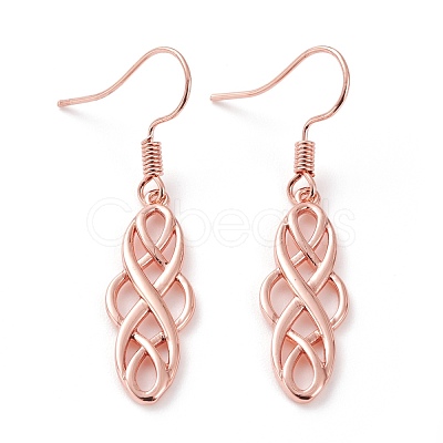 Brass Dangle Earrings EJEW-B002-05RG-1