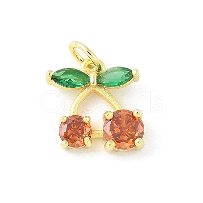 Brass Micro Pave Cubic Zirconia Pendants KK-Z101-06G-04-1