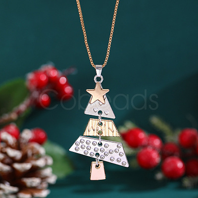 Christmas Tree Alloy Pendant Necklaces for Women WG3F9DA-02-1