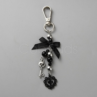 Butterfly with Skull & Heart Alloy Keychain KEYC-WH20026-02P-1