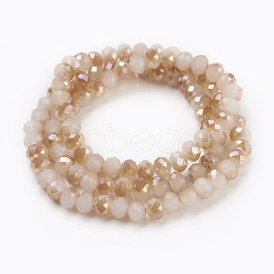 Electroplate Glass Beads Strands GLAA-K027-HR-C04-1