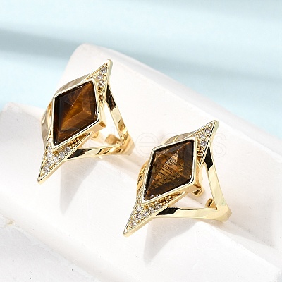 Brass Micro Pave Cubic Zirconia Cuff Rings for Women GG-CBA7610-11G-1