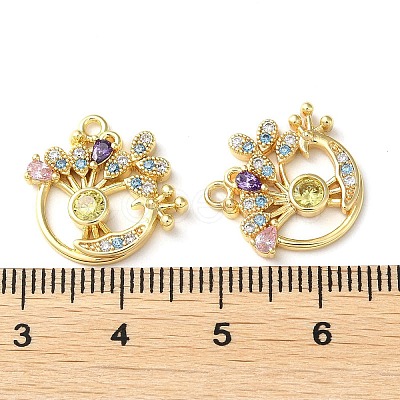 Brass Micro Pave Cubic Zirconia Pendants KK-F862-04G-1