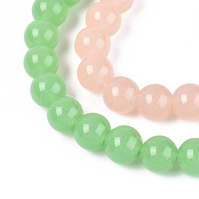 Imitation Jade Glass Beads Strands GLAA-N058-6mm-C01-1