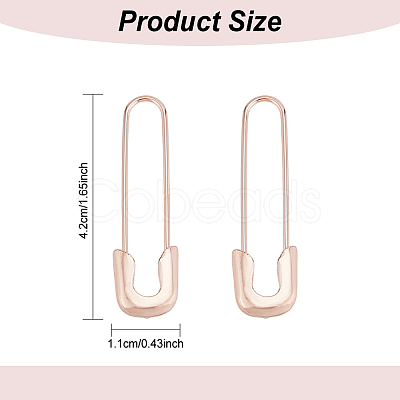 ANATTASOUL 4 Pairs 4 Colors Exquisite Alloy Safety Pin Shape Hoop Earrings for Women EJEW-AN0001-87-1