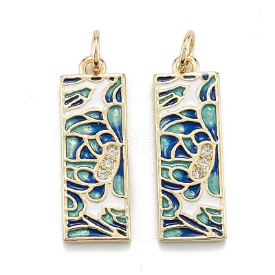 Brass Micro Pave Clear Cubic Zirconia Pendants ZIRC-A020-10G-1