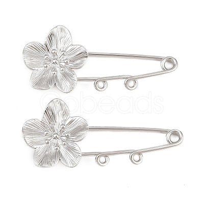 Peach Blossom 304 Stainless Steel Safety Pins Brooch Findings SA-CBA098D-14B-P02-1