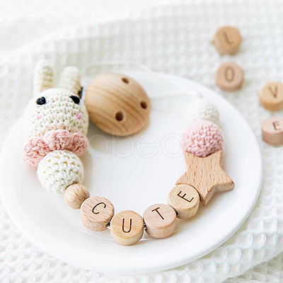 78Pcs 26 Styles Undyed Wood Beads WOOD-HY0001-08-1