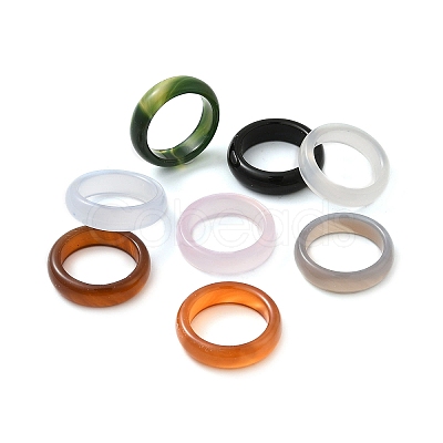 Natural Agate Rings X-RJEW-S042-04-B-1